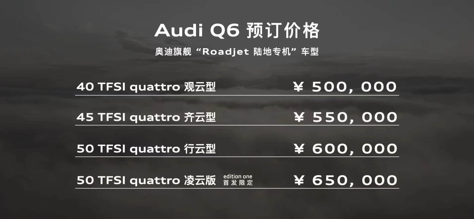 预售50万元起，全新上汽奥迪Q6正式亮相